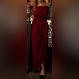 BHLDN One-Shoulder Burgundy Formal Dress